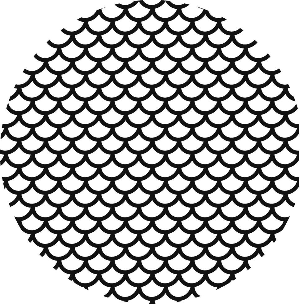 Mermaid tail scales pattern in circular shape vector