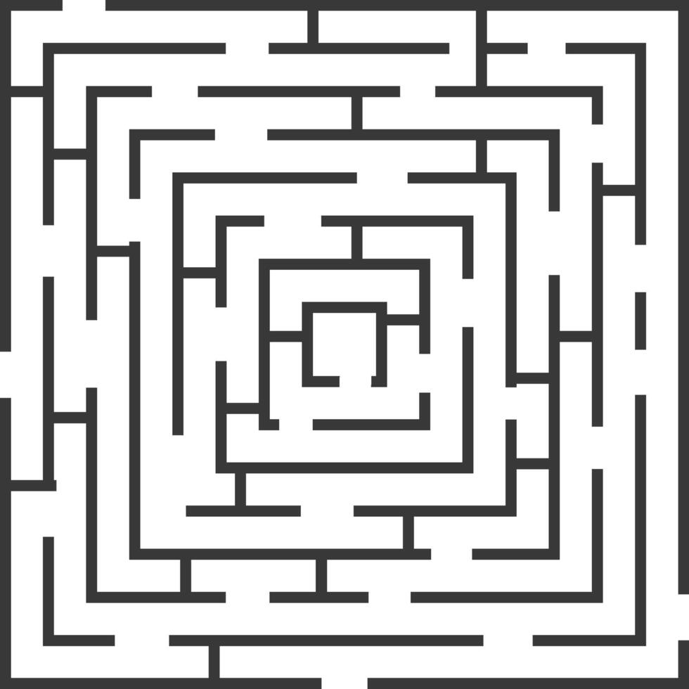 Maze puzzle graphic presenting challenge and solution concept vector