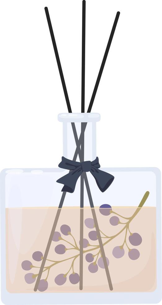 Reed diffuser creating home fragrance and relaxation vector