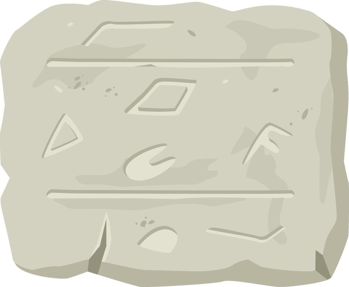 Ancient stone tablet displaying mysterious engraved symbols vector