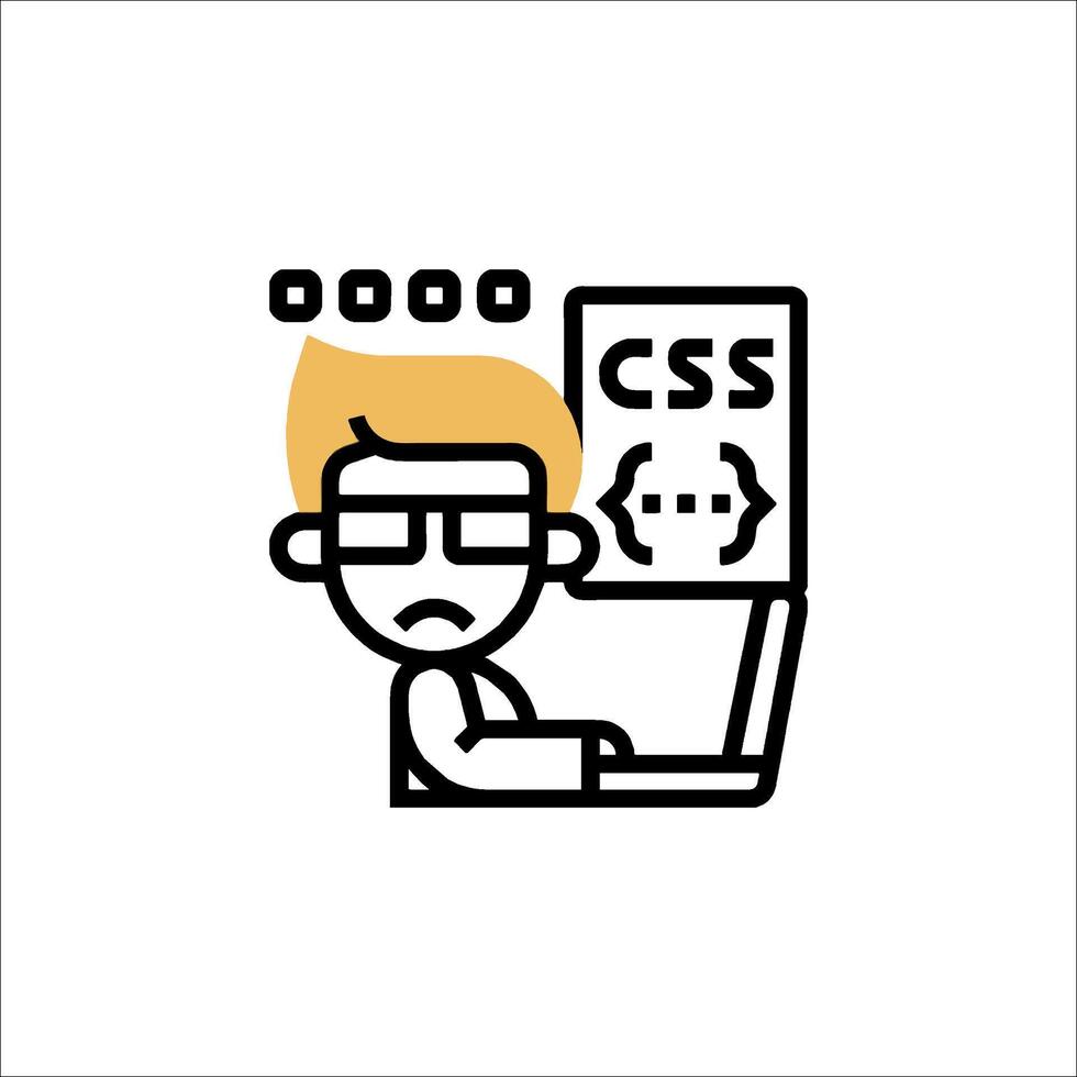 frustrado css desarrollador. web desarrollo icono. vector