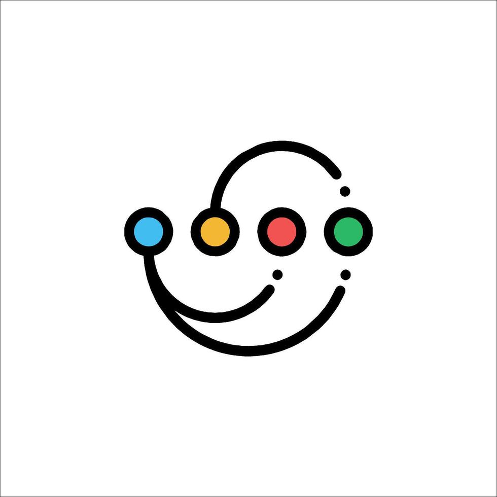 Connection Network Abstract Data Flow Diagram Icon vector