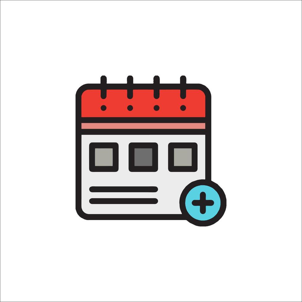 Calendar Icon with Plus Sign - Add Event Schedule Appointment, reminder vector