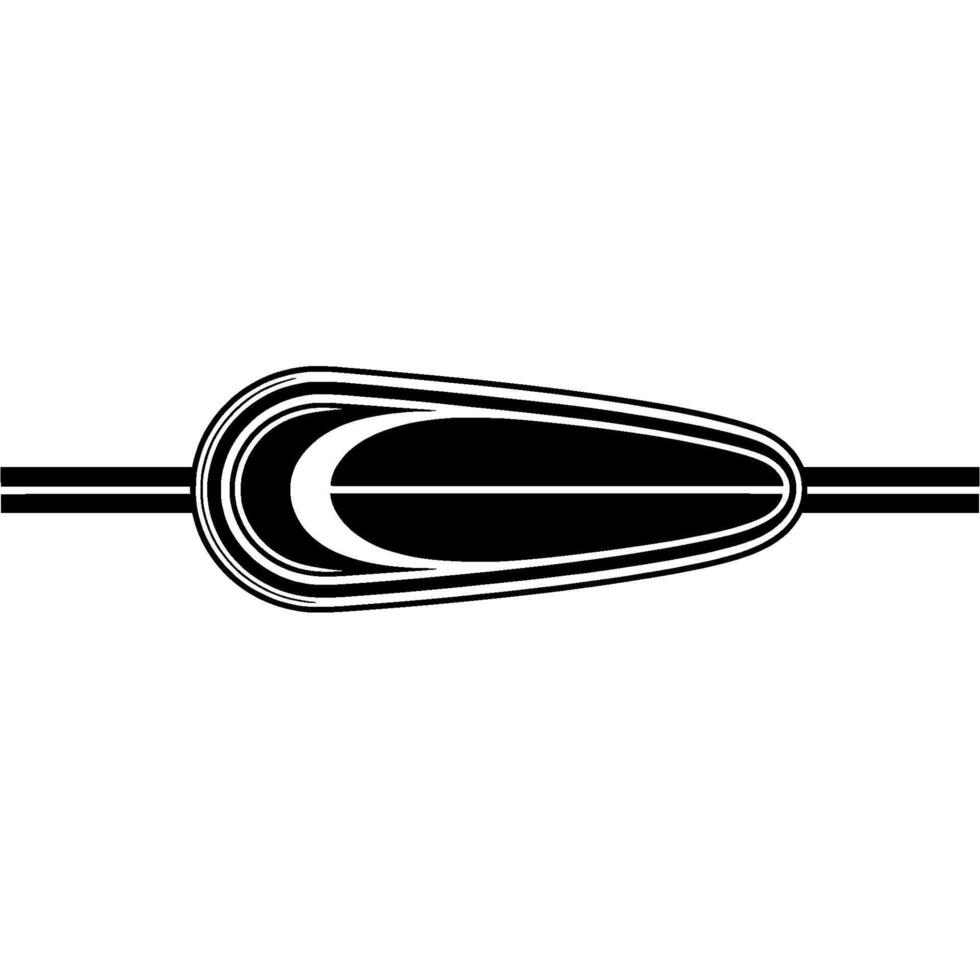 Minimalist abstract geometric shape with layered curved lines and horizontal stripes vector