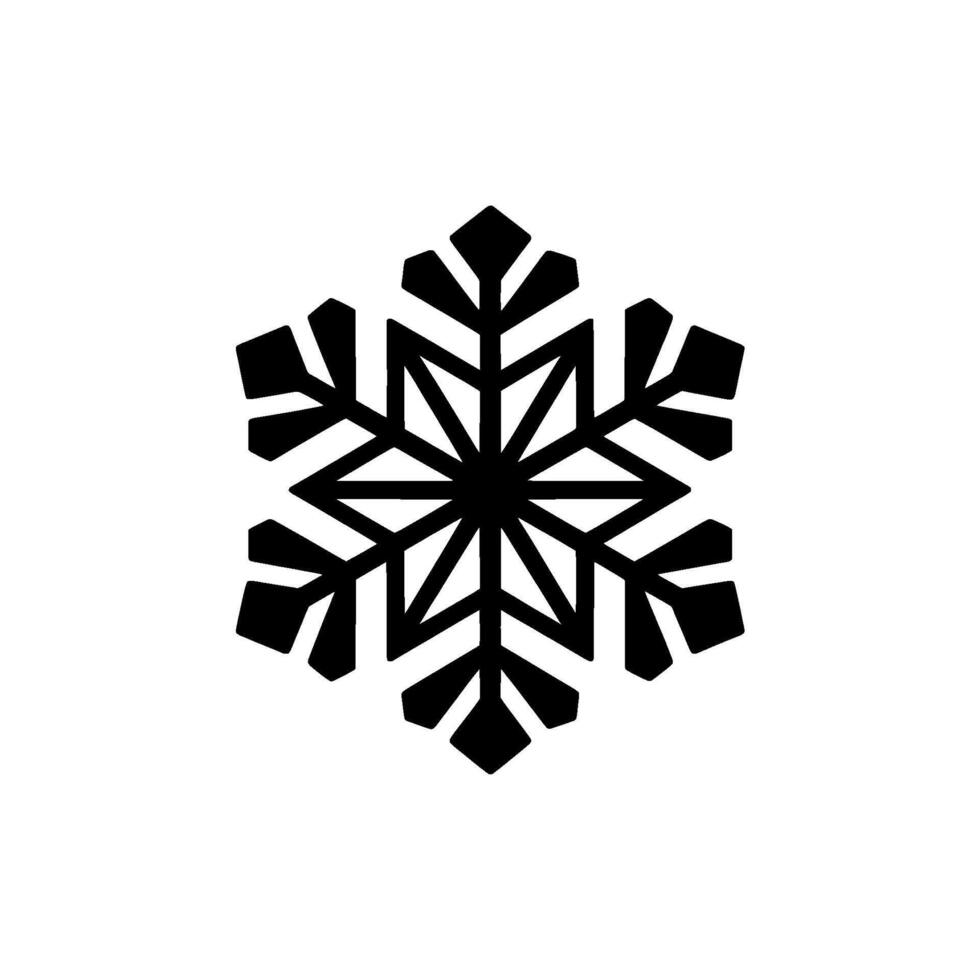 A detailed geometric snowflake with six pointed arms and intricate crystalline patterns isolated vector