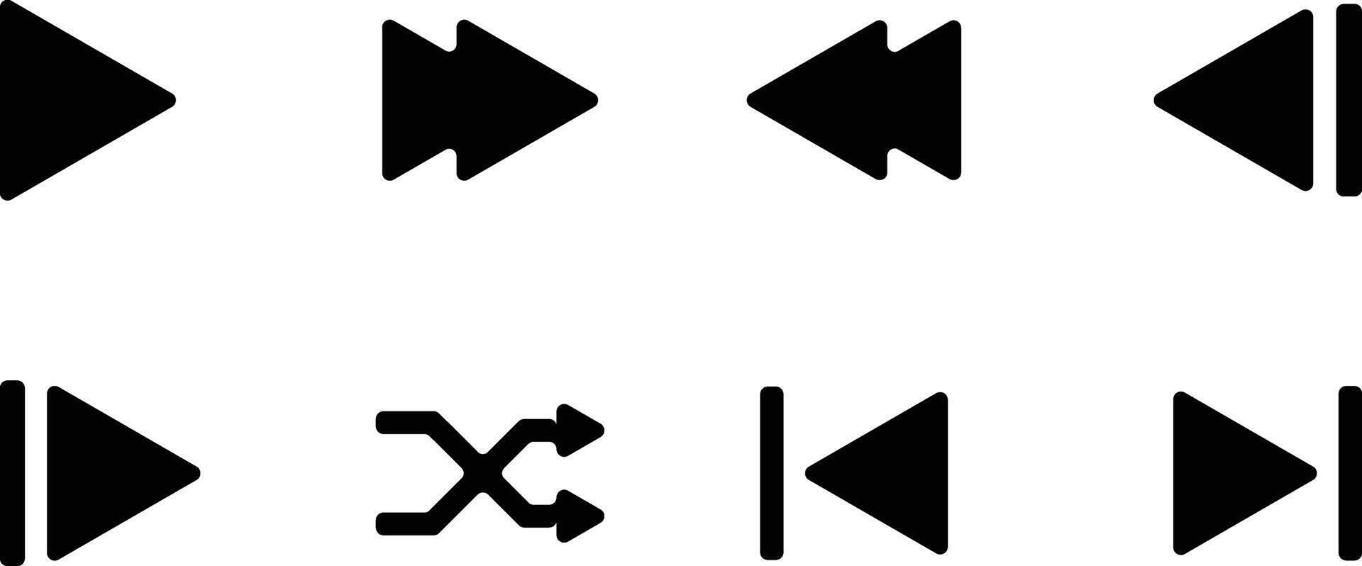 Play pause stop button icon set. media button icons symbol. music start sign. Music buttons. audio player button vector