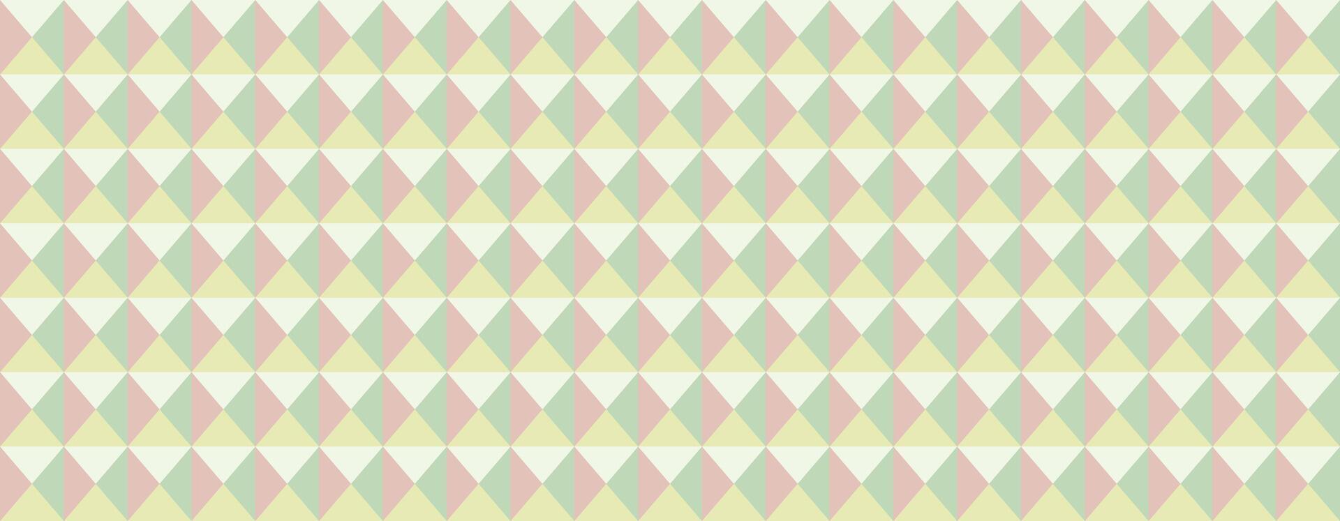 Elegant pastel geometric pattern. Repeating rhombus design in soft pinks, greens, and yellows creates a calming, versatile background ideal for websites, packaging, textiles, or social media. vector