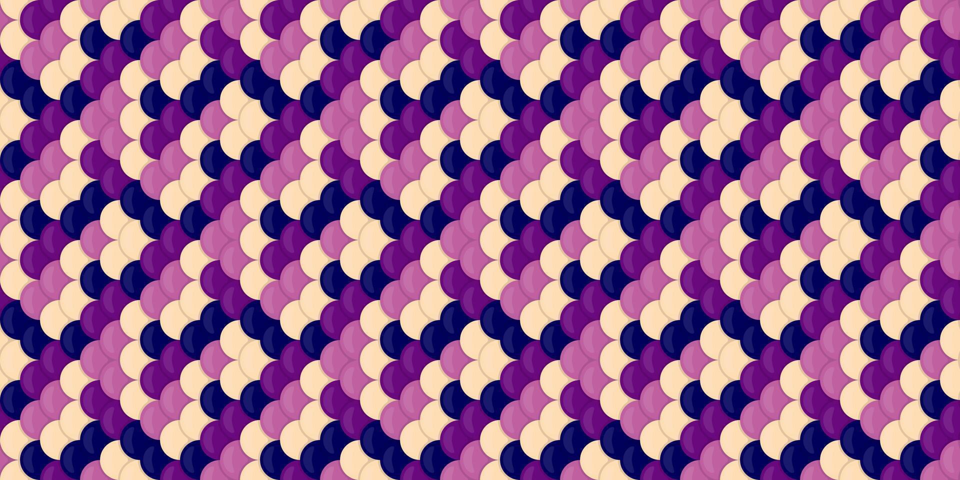 Abstract seamless pattern with overlapping circles in shades of purple, pink, and cream. Perfect for textile design, website backgrounds, or vibrant branding. vector