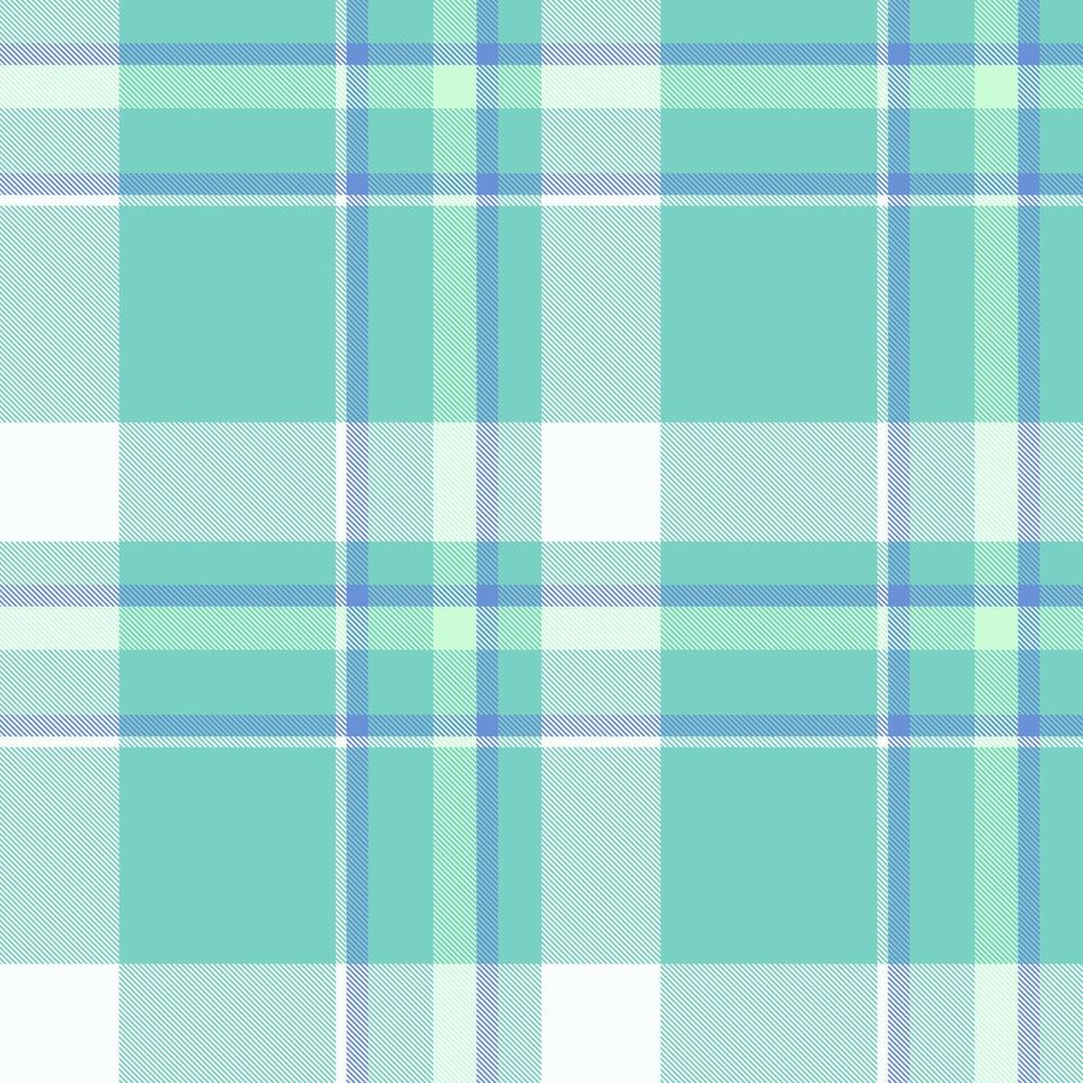 Pastel plaid pattern. Seamless checkered design with intersecting blue and green lines, creating a versatile textile. Good for fashion, backgrounds, or crafts. vector
