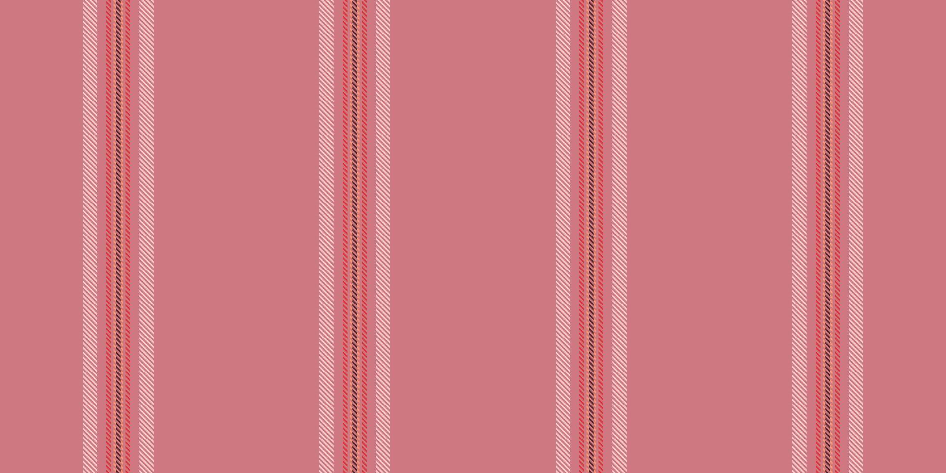 Elegant rose colored striped fabric background. Seamless pattern of vertical stripes, ideal for textiles, apparel, and design projects. Versatile, stylish backdrop. vector