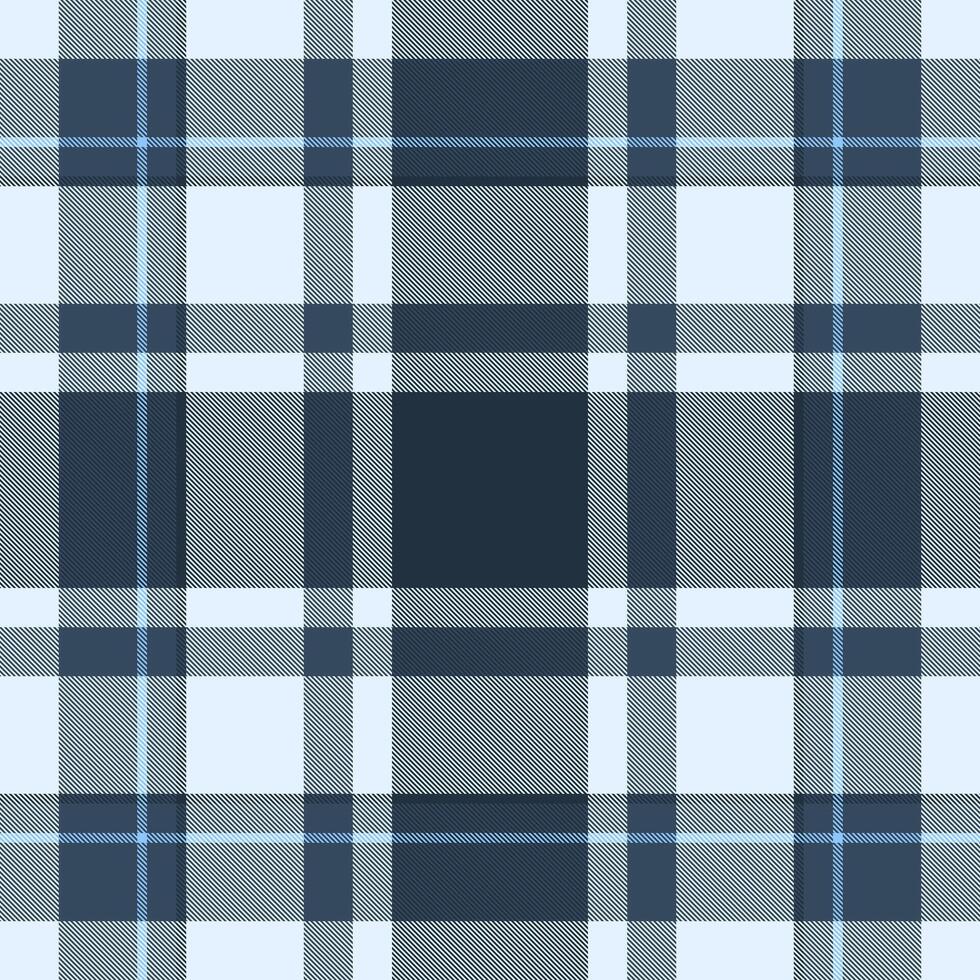 Classic plaid pattern in cool blues and whites. Traditional aesthetic, perfect for textile design, backgrounds, or adding a touch of rustic charm to projects. vector
