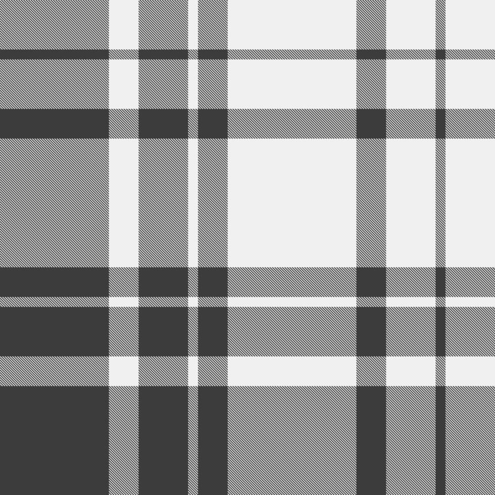 Monochrome plaid pattern. Seamless texture in gray and white tones, perfect for backgrounds, textiles, or graphic design projects, adding a stylish touch. vector