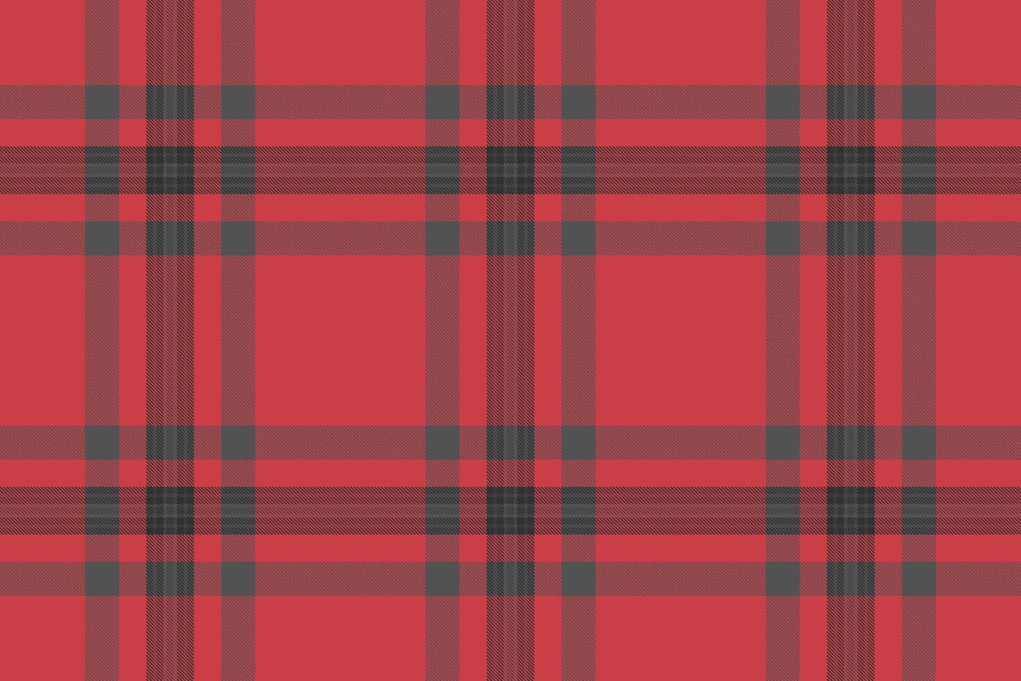 Classic tartan pattern in vibrant red and dark grey. A timeless textile design suitable for backgrounds, fashion, and graphic projects needing a touch of rustic charm. vector
