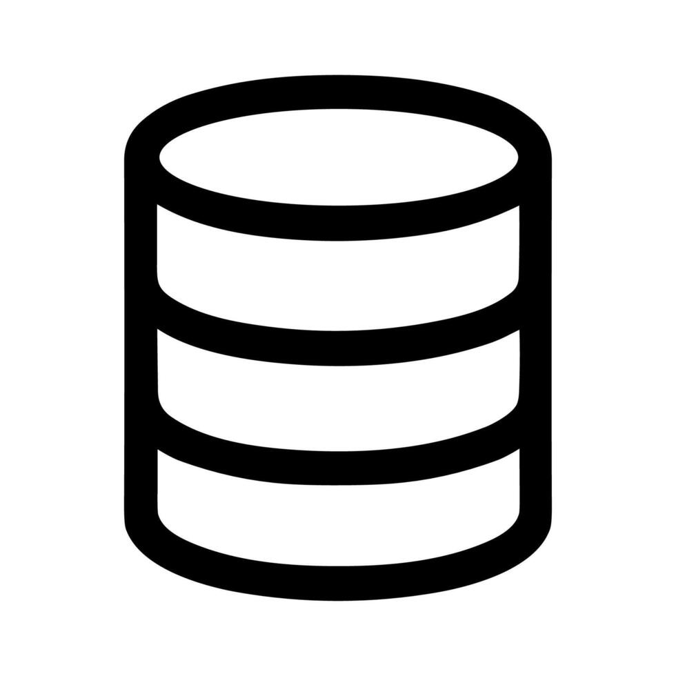 sencillo línea estilo base de datos almacenamiento icono para datos administración sistema vector
