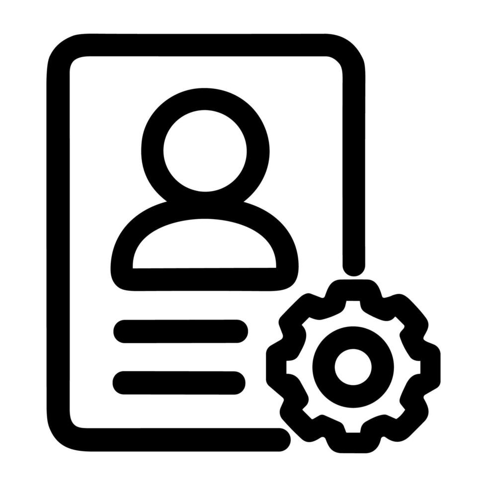 Minimalist Line Profile Setting Configuration Icon, User Account Options Setting vector