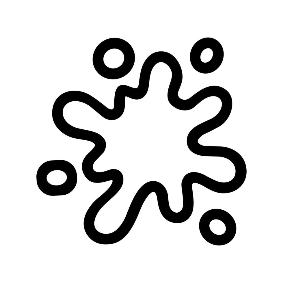 Simple Outline Ink Splash with Small Circles Element Shape Illustration vector