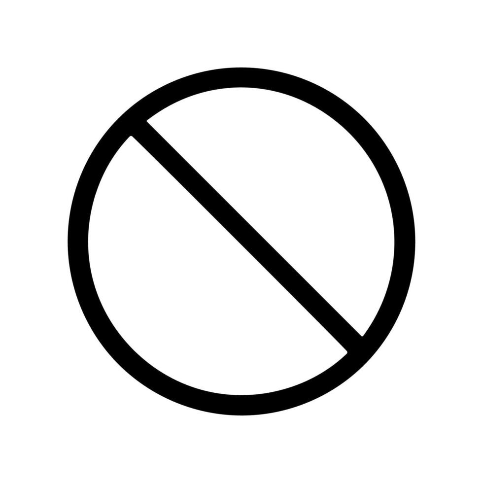 Simple Line Style Circle with Slash Warning Sign Icon Design Element vector