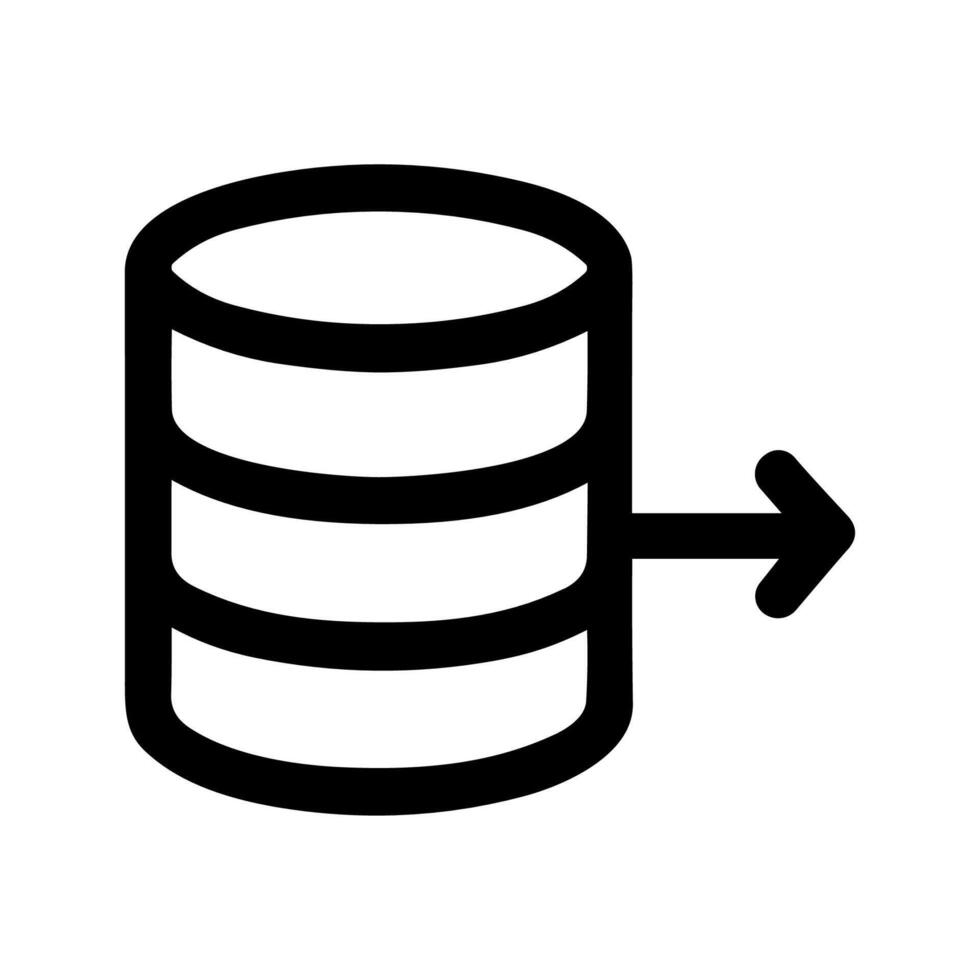 Simple Outline Database Server with Arrow Data Transfer Icon Illustration vector