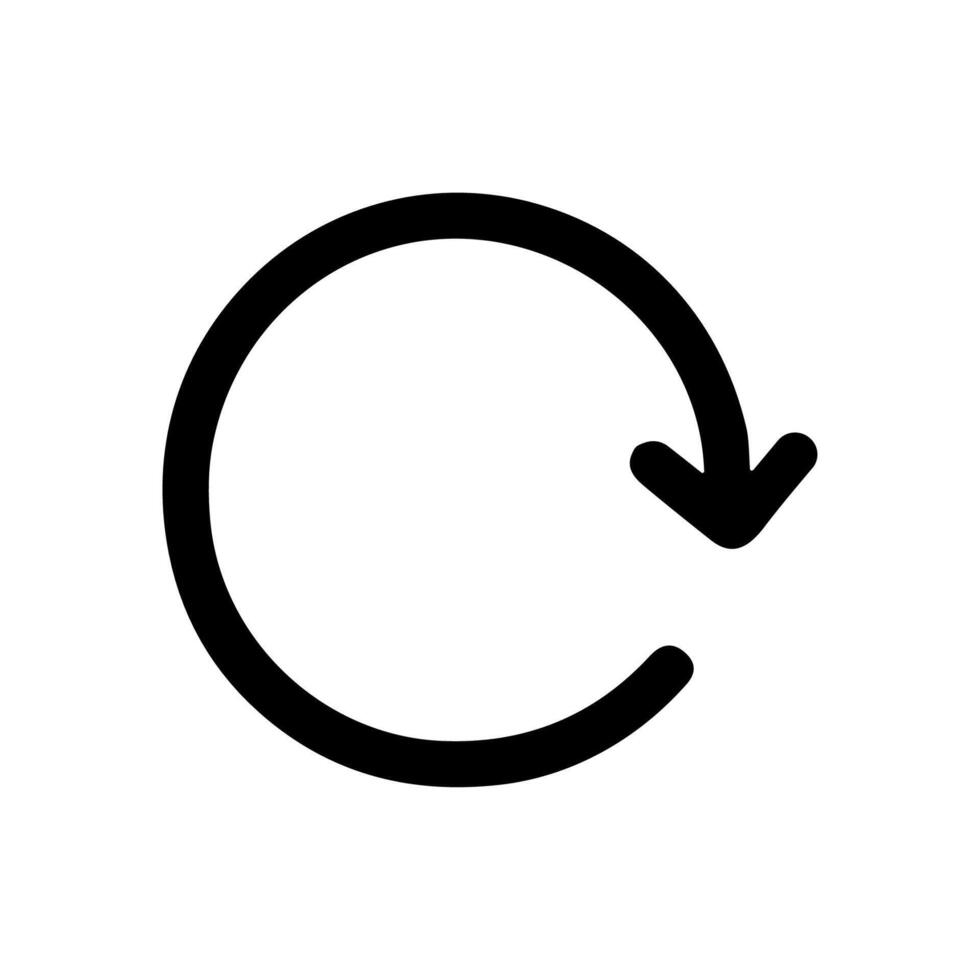 Simple Line Circle Arrow Refresh Reloading Icon Symbol Shape Graphic vector