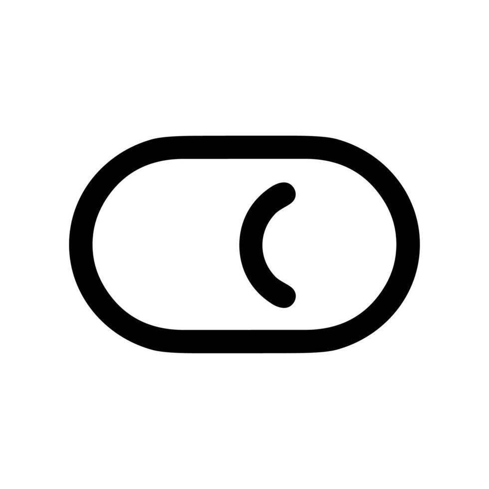 Simple Outline Rounded Toggle Switch Button Off Position Icon vector
