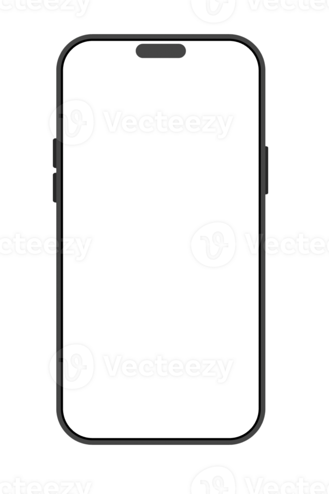 Smartphone with a blank screen on an empty background. Telecommunication, digital interaction, mobile applications. png