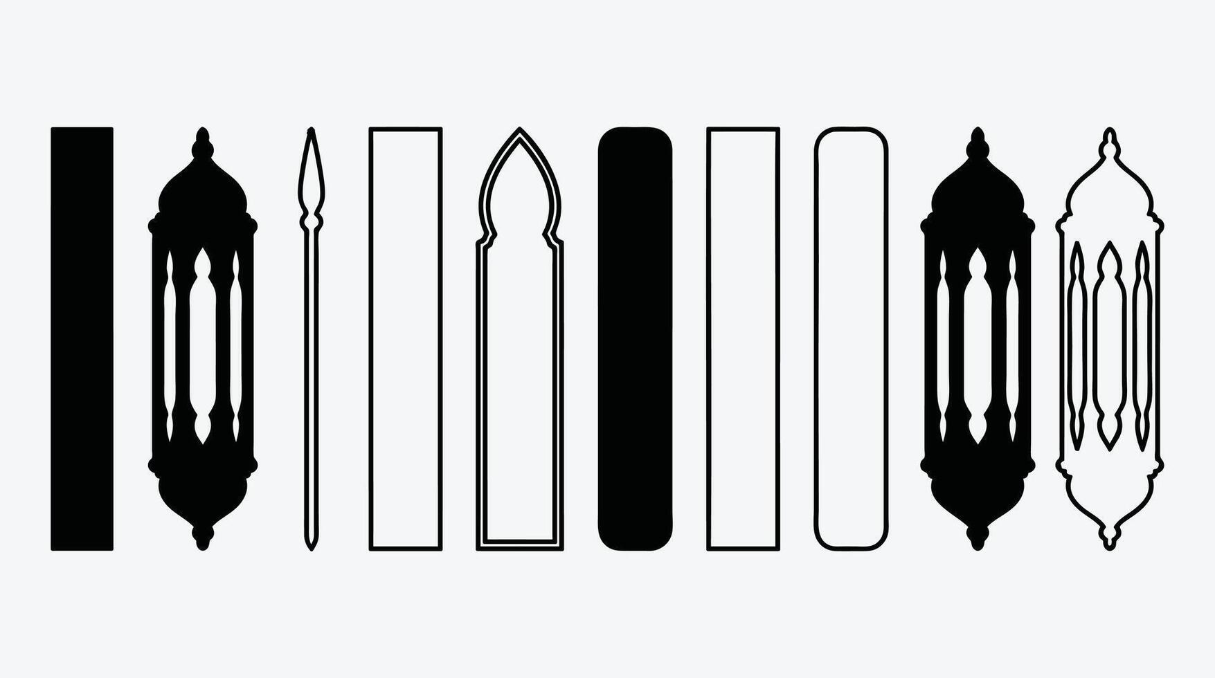 Eid Mubarak themed pattern with lanterns and geometric shapes design vector