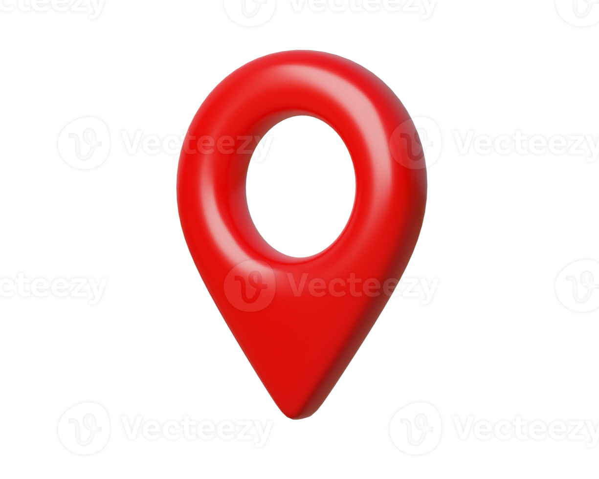 3d Red Location Pin and Geolocation Marker for Navigation Apps, Maps, GPS. Map pin icon. 3d render. png