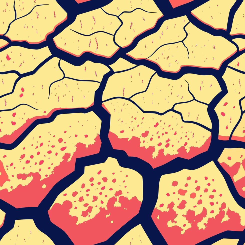 Abstract Graphic Cracked Texture Pattern with Earth Tone Colors vector