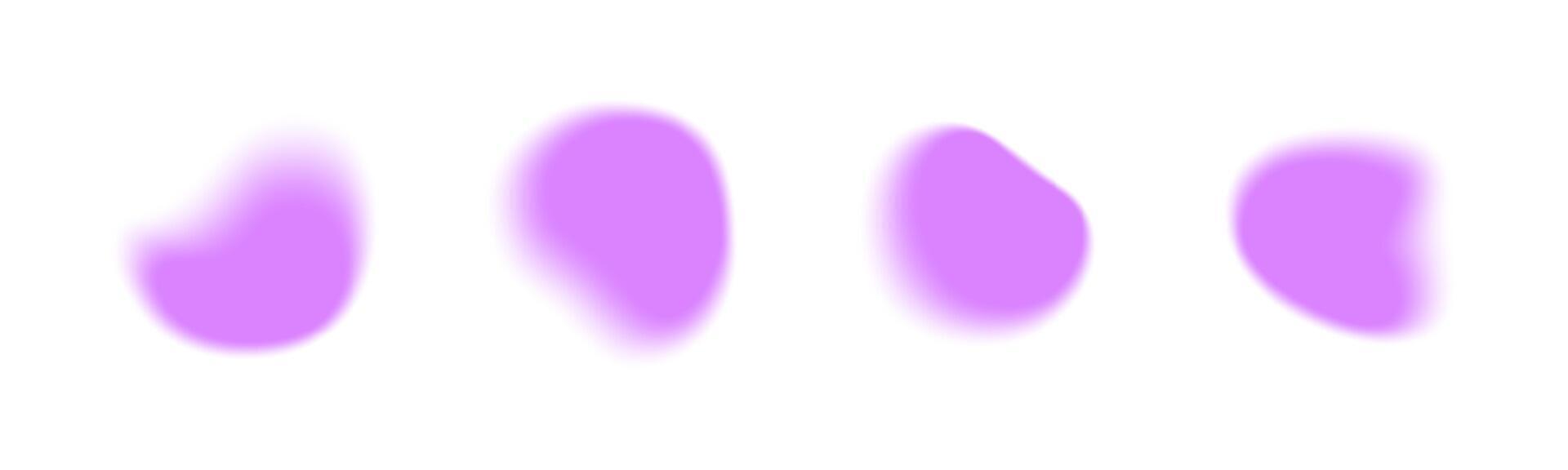 Violet gradient abstract blur shape on white background with soft aura mesh and neon glow effect. vector