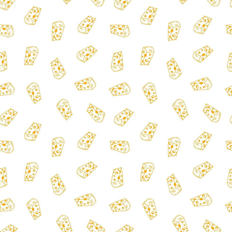 Dairy pattern background. Cheese doodle pattern background. Cheese design. Cheese style pattern. Cheese illustration pattern. Mozarella illustration background. Seamless Pattern of a Cheese vector