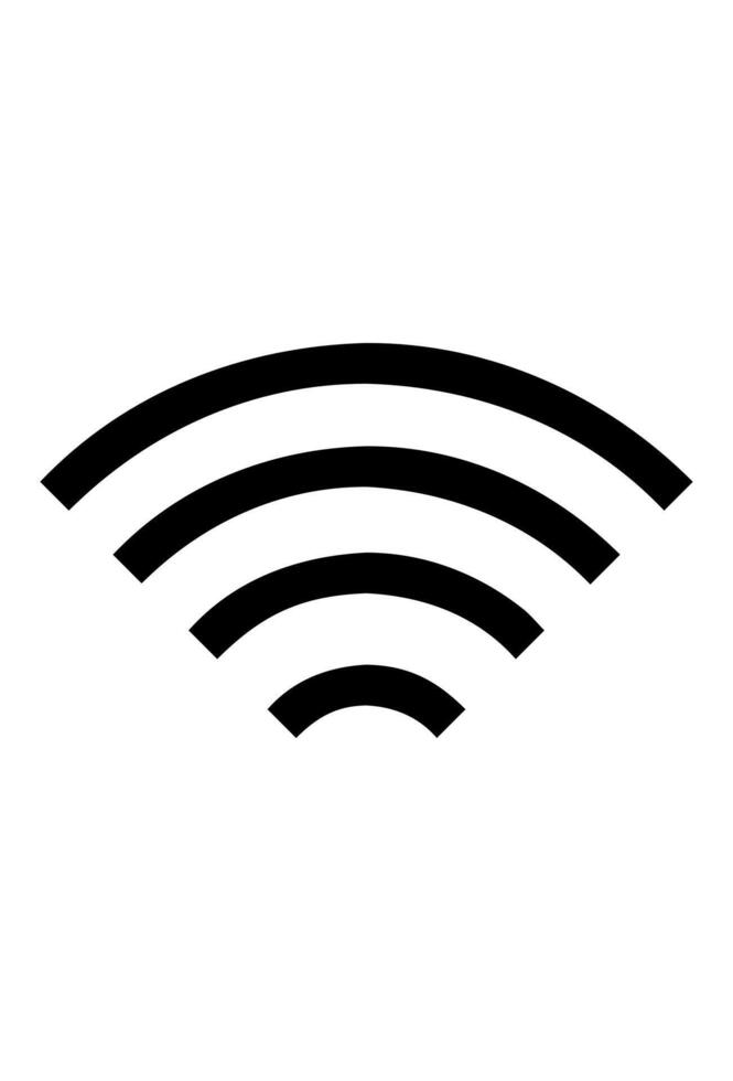 Fan shape curved wifi wireless signal. Radio waves broadcast internet symbol. Arced lines depicting a strong network. vector