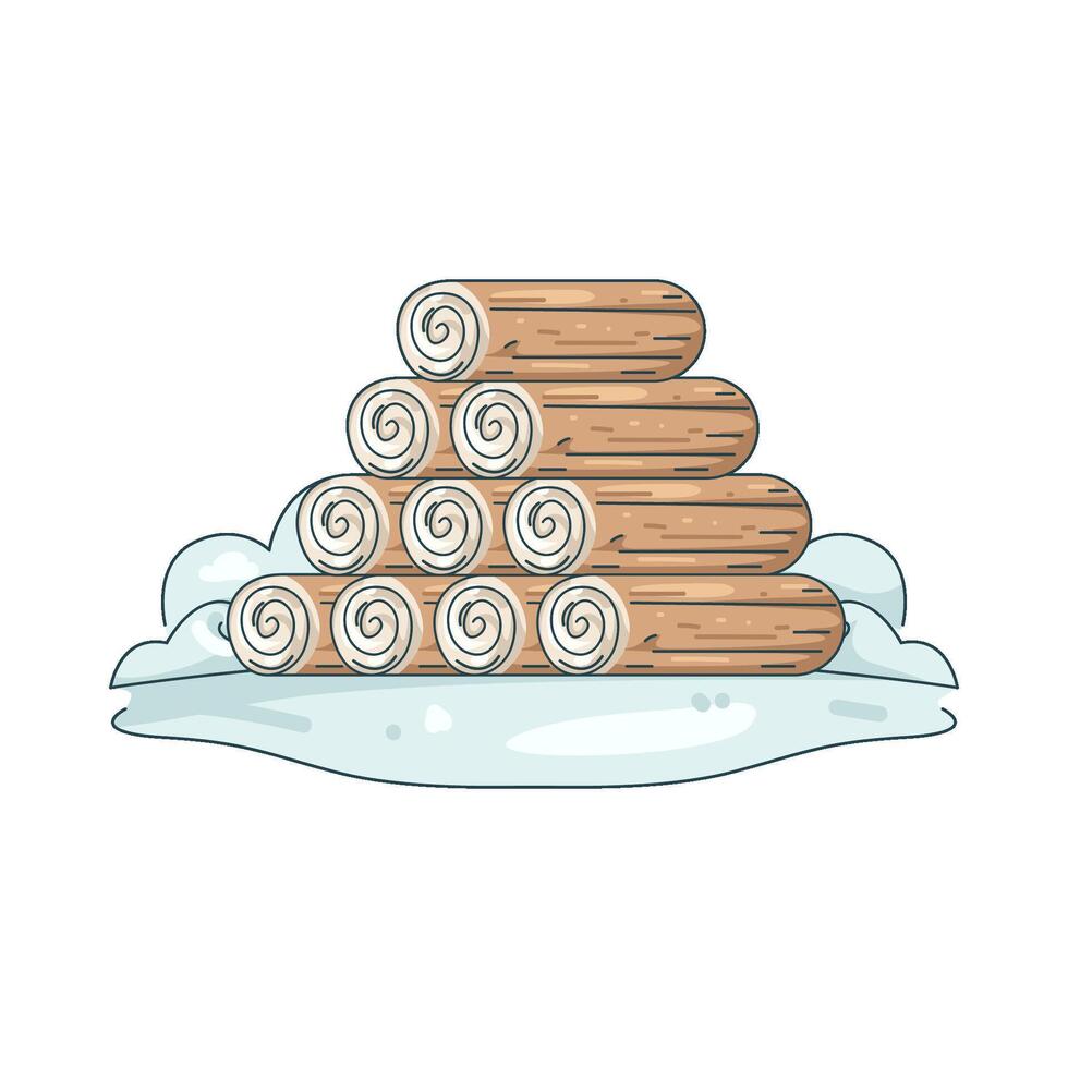 stack of rolled towels vector