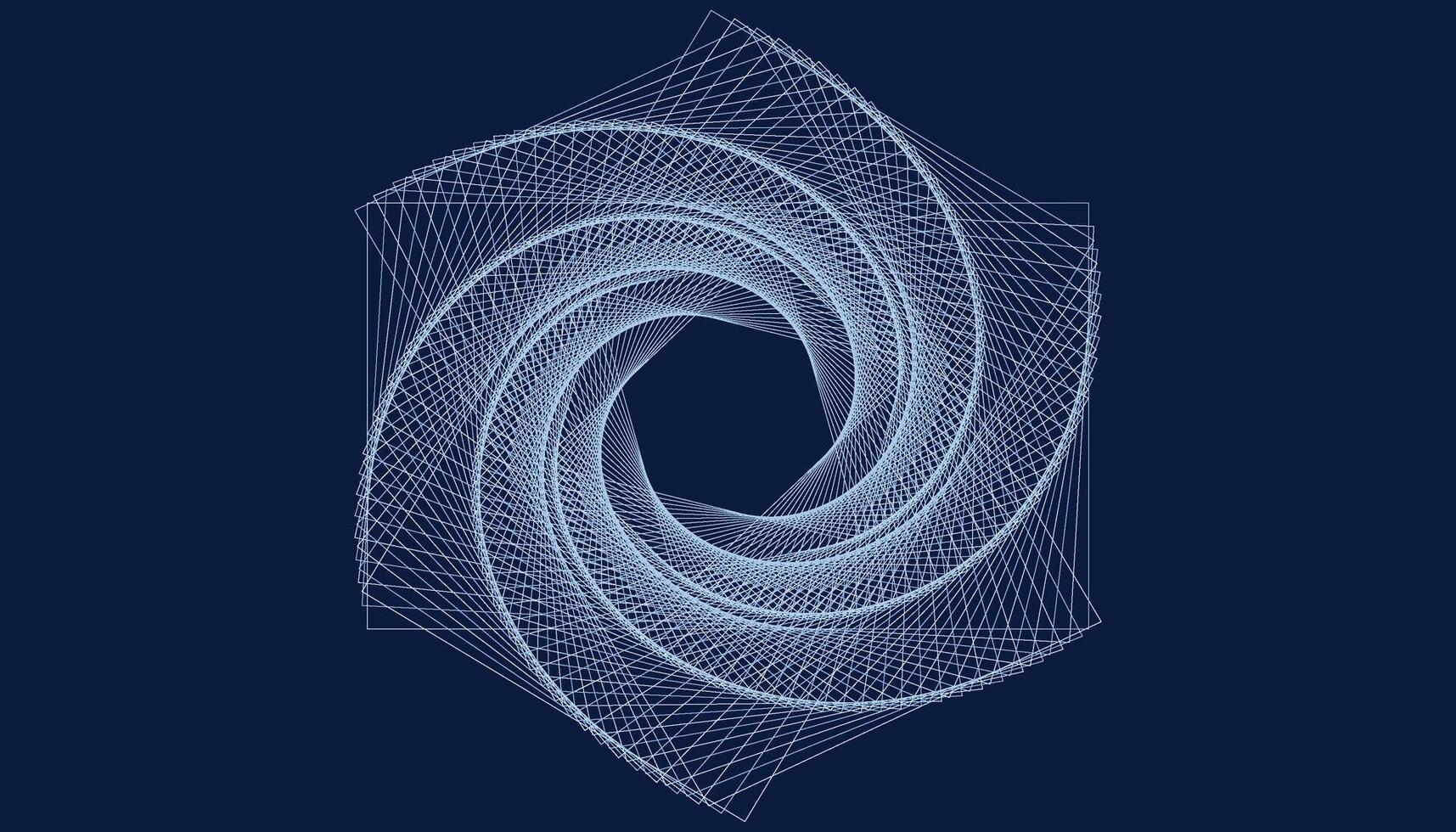 Geometric Spiral Line Art Abstract Pattern vector