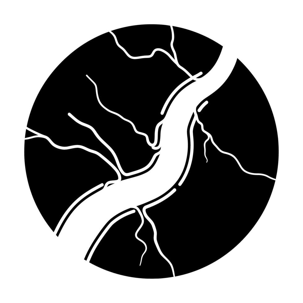 Stylized River Network Graphic Design Element vector