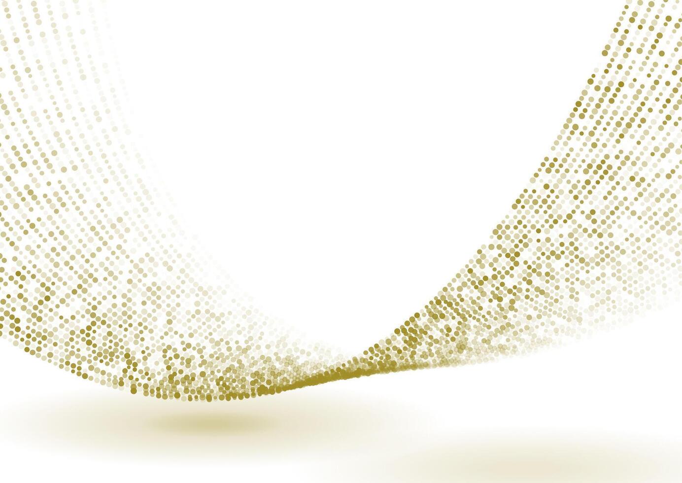 Golden minimal dotted waves abstract background vector