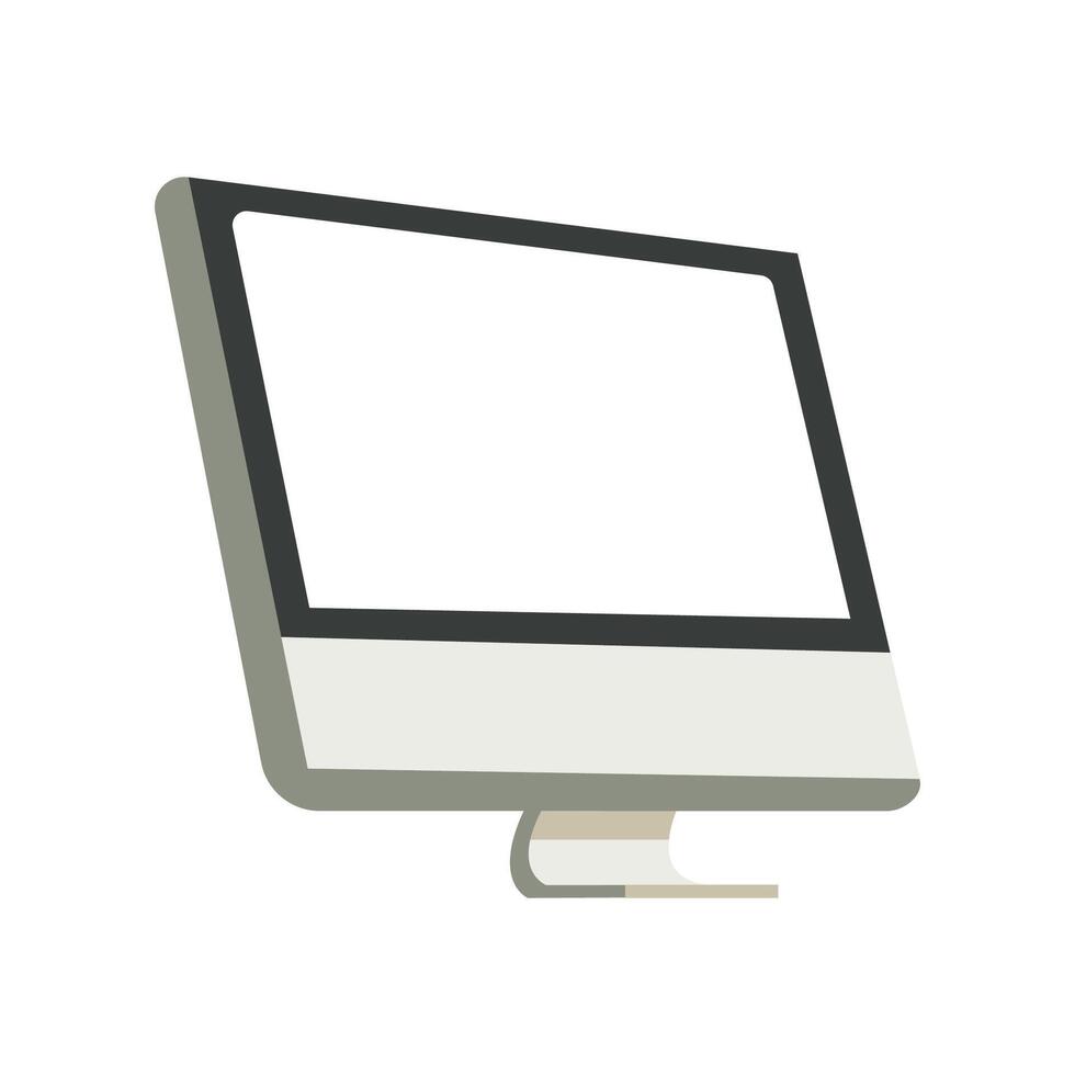 Illustration of a Desktop Computer with Blank Screen vector