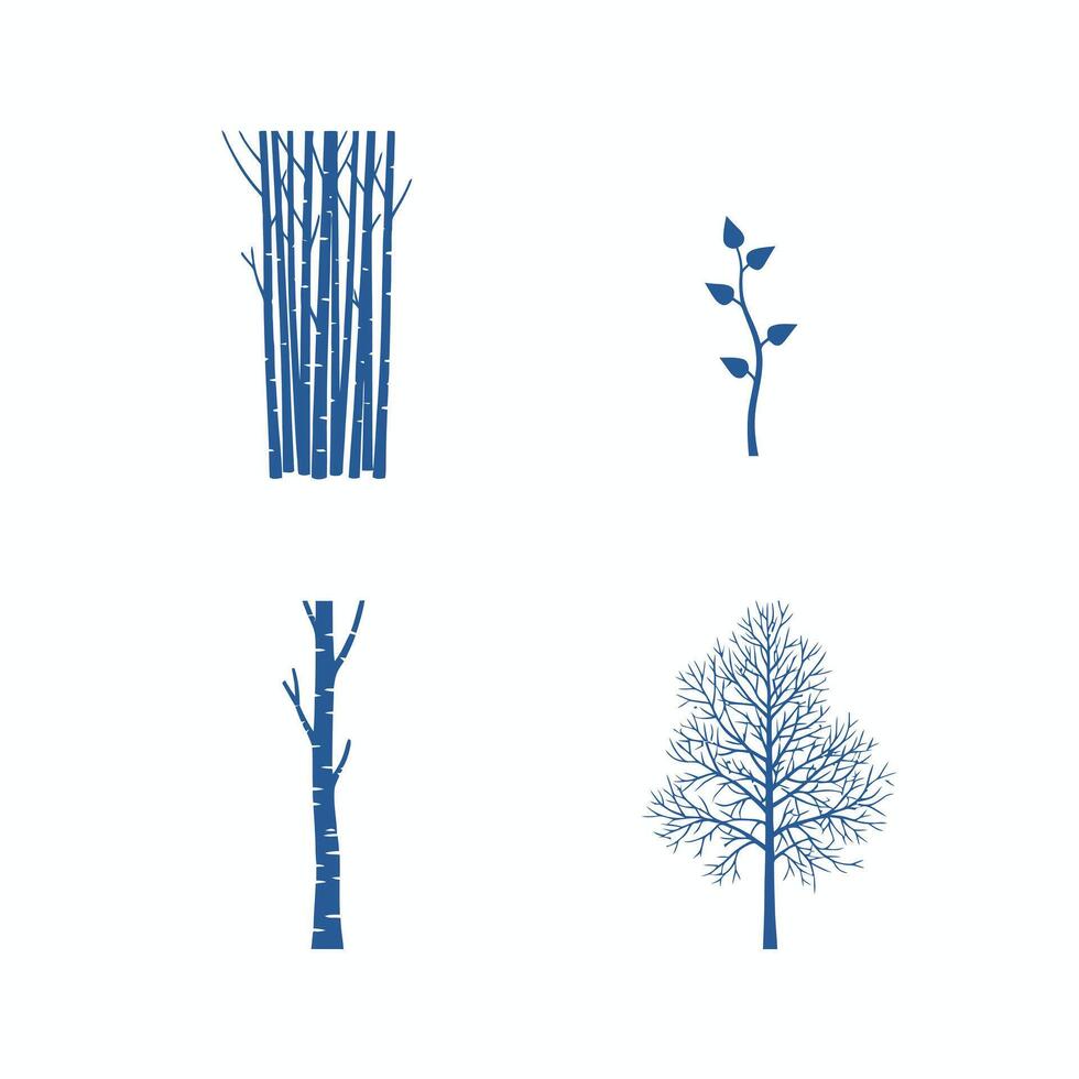 Minimalist Tree and Branch Nature Elements vector