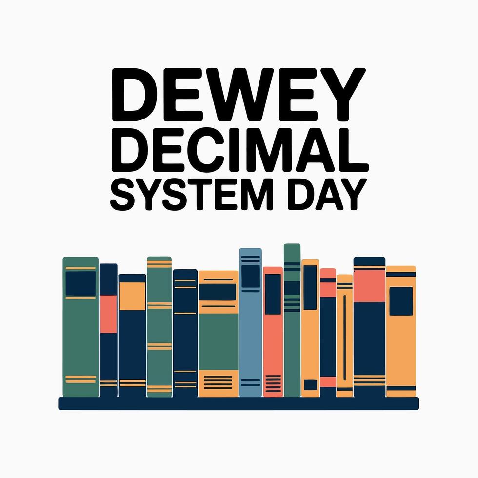 Dewey Decimal System Day with Stacked Books vector