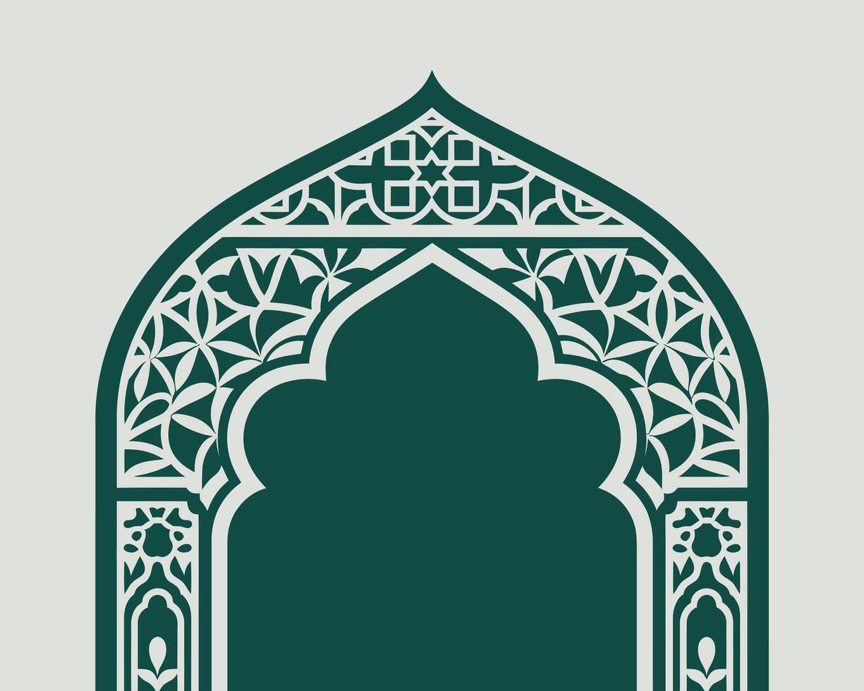Mughal Arch with Intricate Geometric Pattern design vector