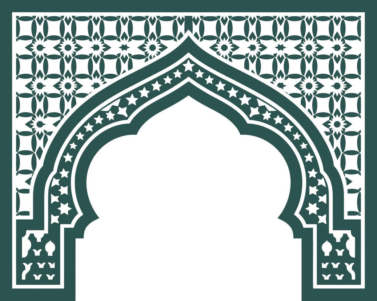 Mughal Arch with Intricate Geometric Pattern vector