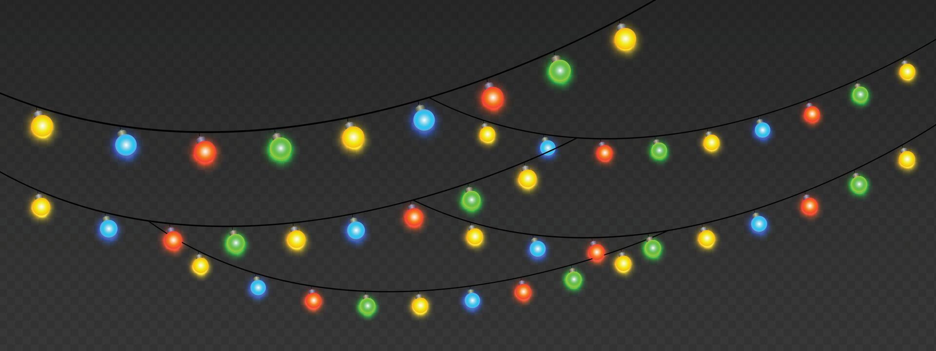 Cascading mini lights in layered waves dynamic festive composition for banners vector