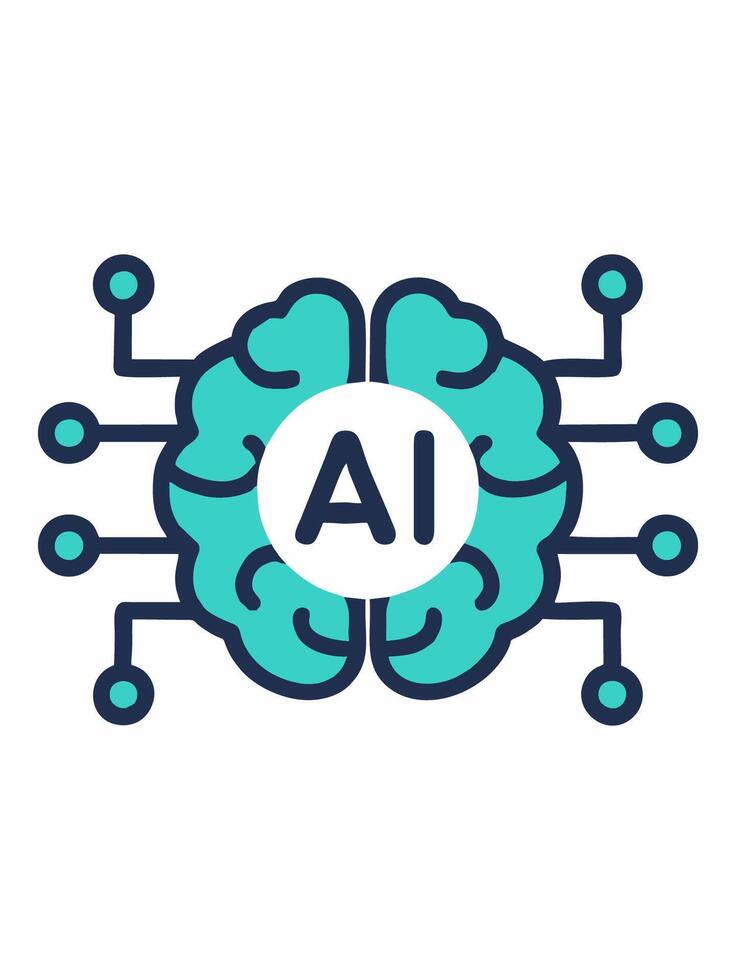 Artificial Intelligence Icons of Future Technology vector