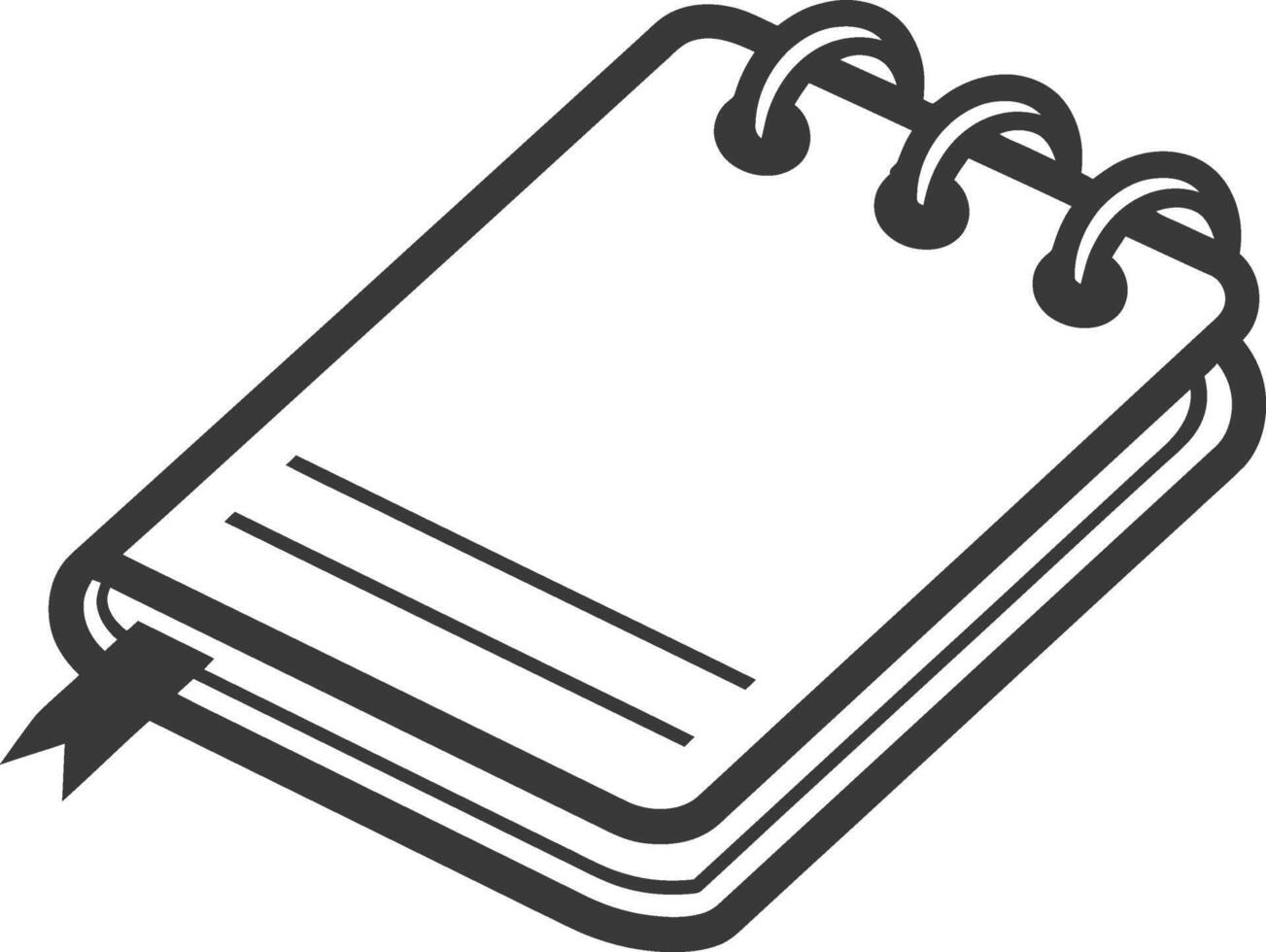 A notebook with a pen and paper icon vector