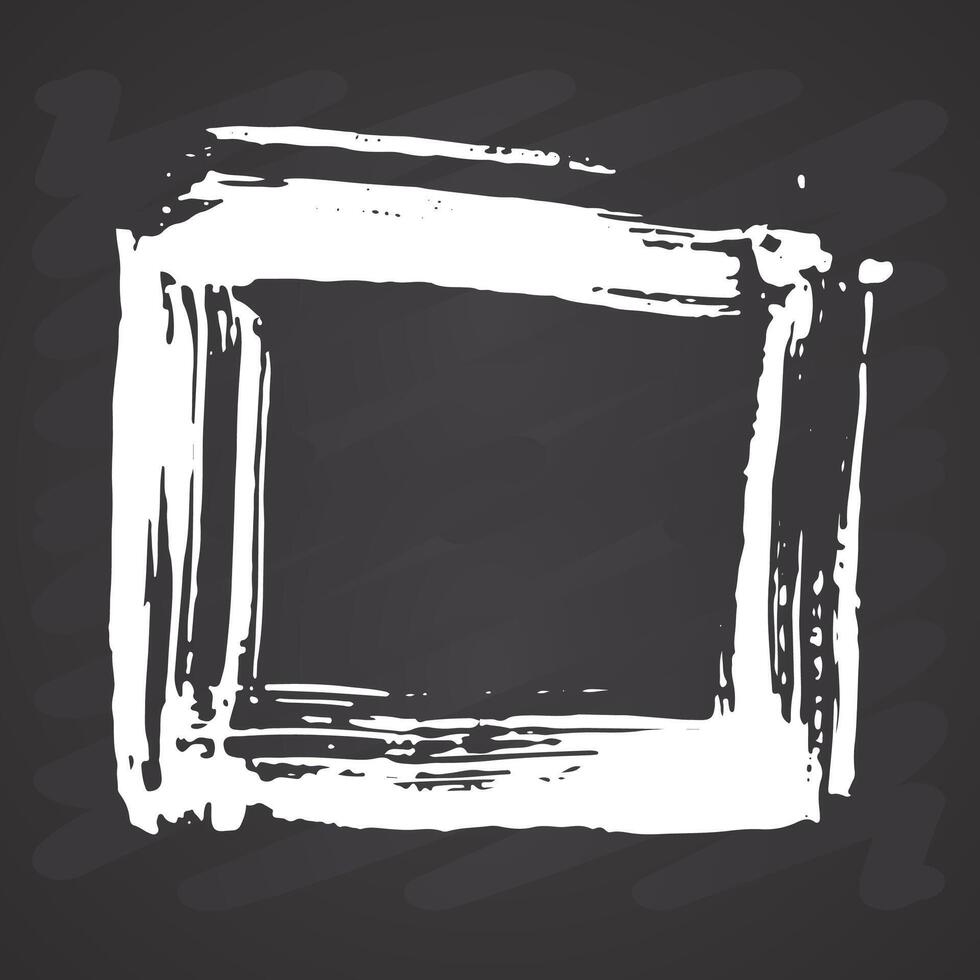 White abstract square frame on black background vector