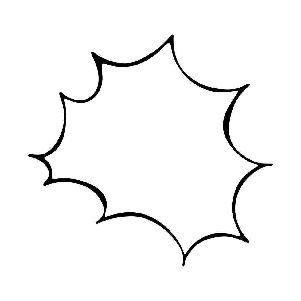 Hand drawn speech bubble Blank empty message box Textbox frame for banners, price tags, stickers, design label sale text vector