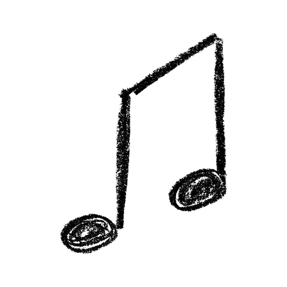 Musical note doodle. Hand drawn musical symbol. Single element for print, web, design, decor, logo notation simple vector