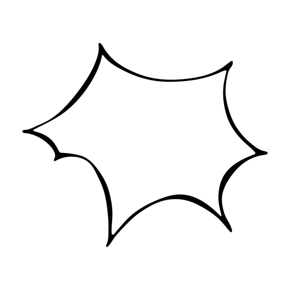 Hand drawn speech bubble Blank empty message box Textbox frame for banners, price tags, stickers, design label sale balloon vector