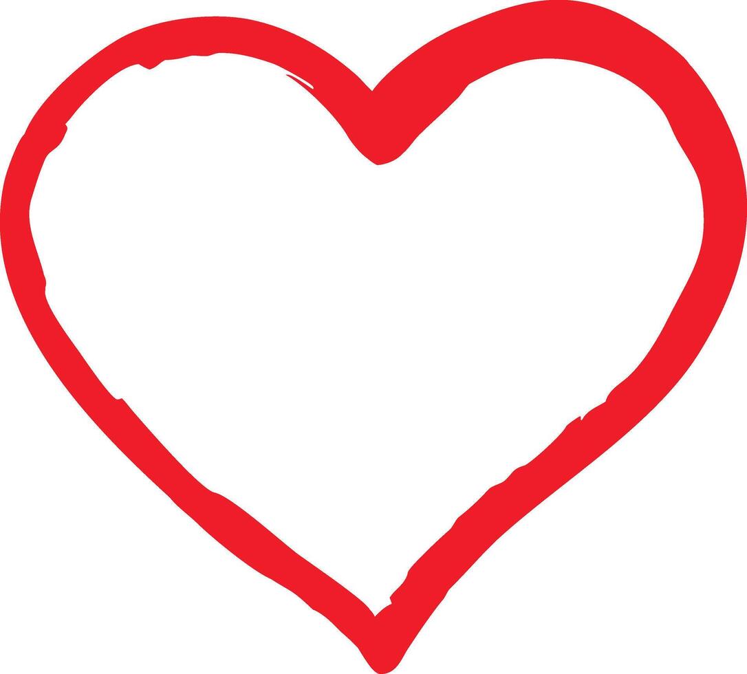 A brightly colored red heart stands out against the stark white empty space. vector
