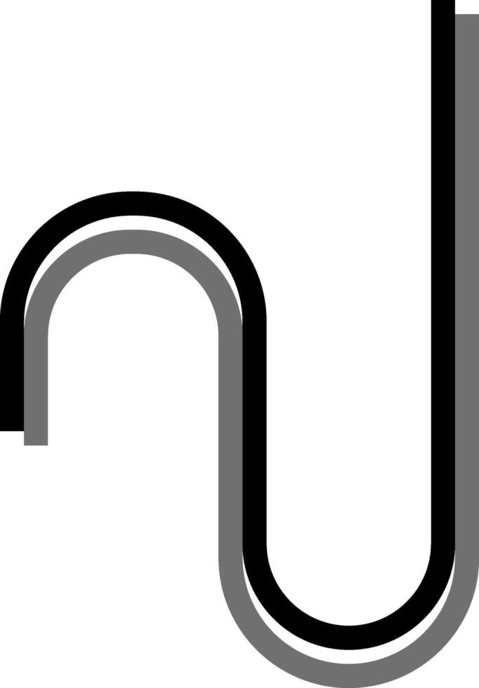 Interlaced lines create an irregular labyrinth built from squared wave pathways and fluid rounded bends. vector