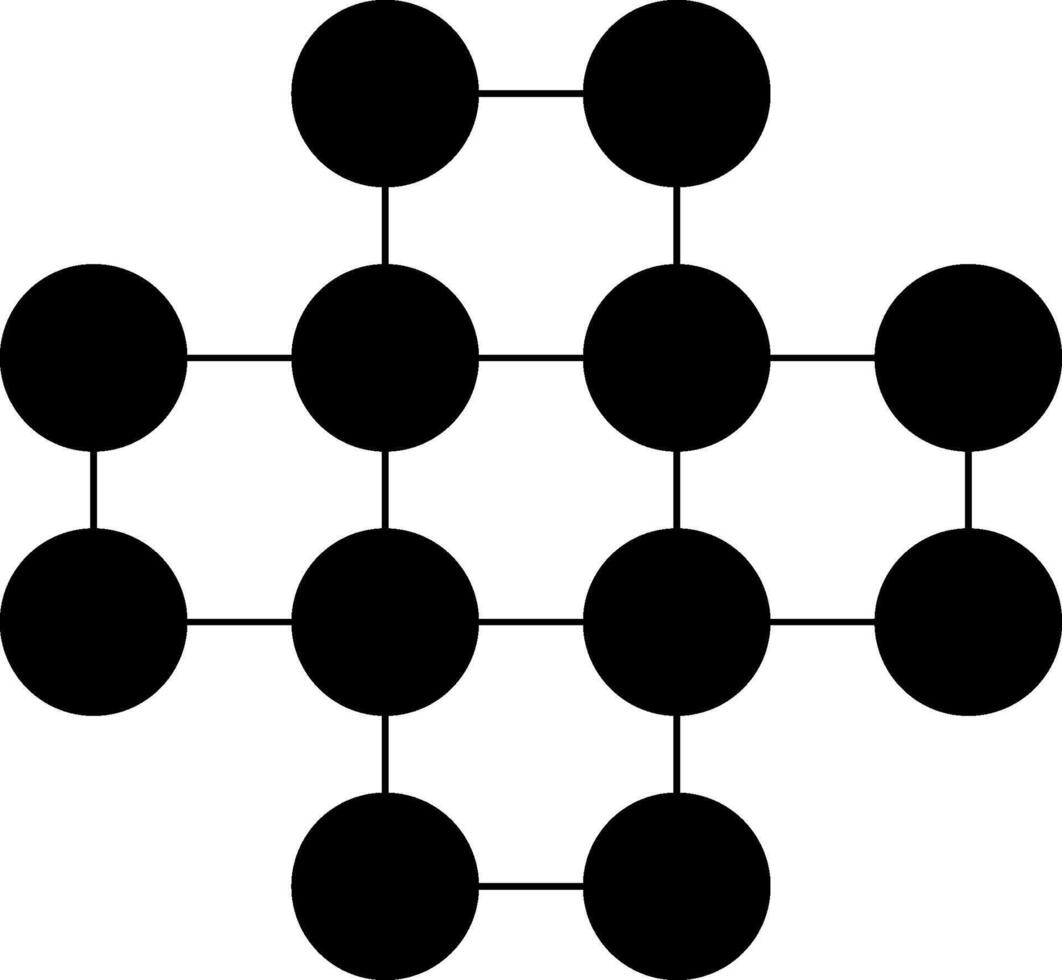 diagonal arreglo de interconectado circular nodos formando un geométrico estructurado modelo. vector